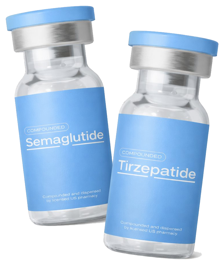 Compounded Semaglutide and Tirzepatide vials from DocSearch