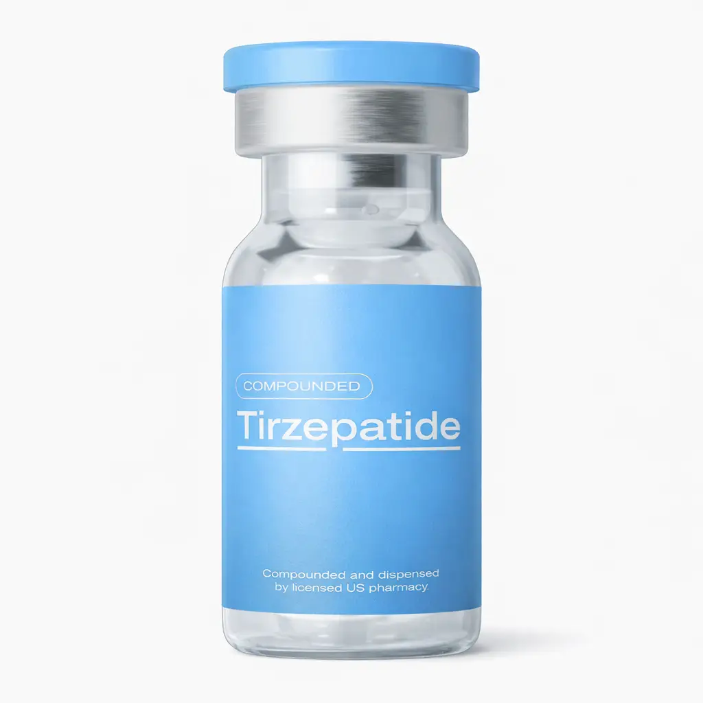 Compounded tirzepatide vial